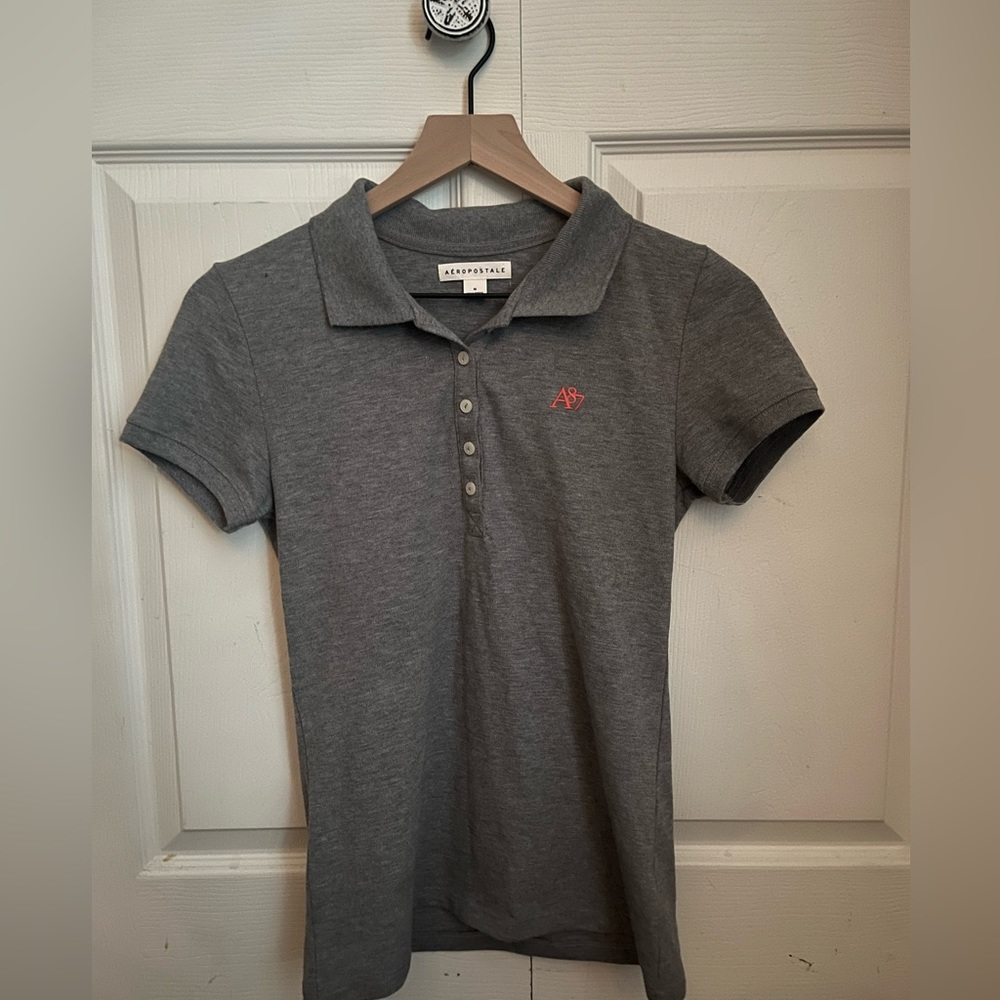 Grey Button up Short sleeve